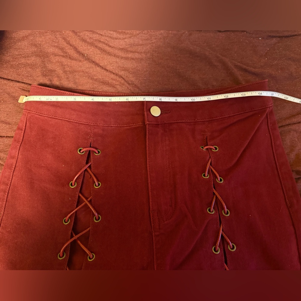Maroon tie up flared pants size medium - Picture 8 of 9